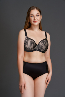 108000 Бюстгальтер (Черный с нюдом, 70I)