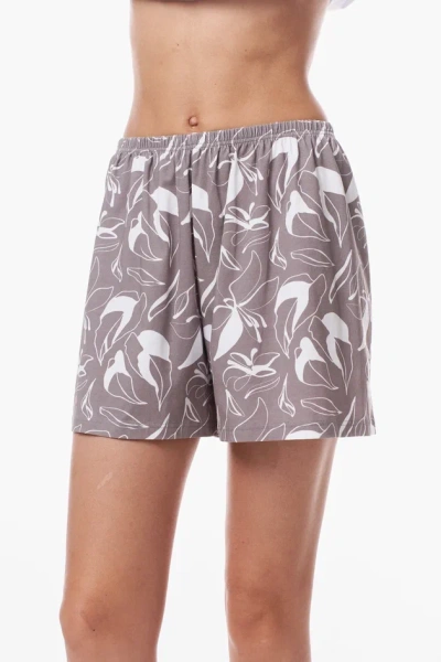 9586 Шорты пижамные женские (Серый набивной, 170/176-102)