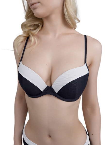 470372 Бюстгальтер купальный (Черно-белый, 70B)
