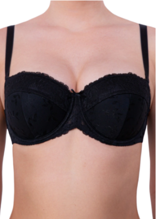 117321 Бюстгальтер (Черный с нюдом, 90E)