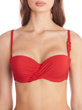 470391 Бюстгальтер купальный (Рубиново-красный, 85E)
