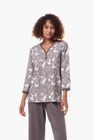 9583 Фуфайка пижамная женская (Серый набивной, 170/176-116)