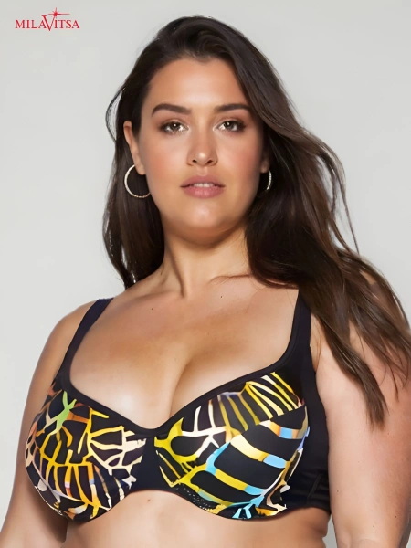 460366 Бюстгальтер купальный (Черный наб., 95Н)