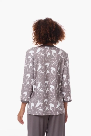 9583 Фуфайка пижамная женская (Серый набивной, 170/176-116)