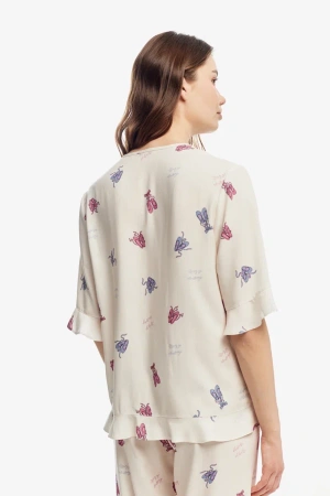 9492 Куртка пижамная женская (Набивной, 170-92-100)