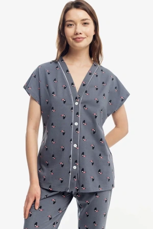 9451 Куртка пижамная женская (Антрацит наб., 92-98од.-170/176)