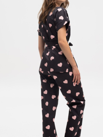 9358 Куртка пижамная женская (Черный наб., 170-104-112)